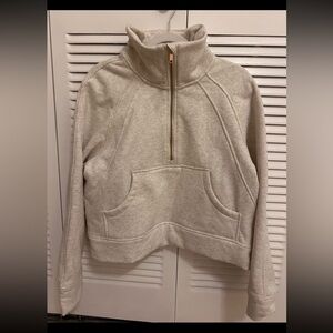 Womens Sweatshirts Half Zip Cropped Pullover Fleece Quarter Zipper Hoodie Size L